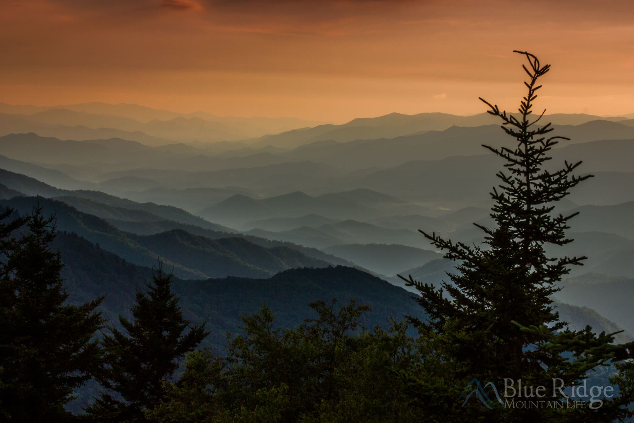 Waterrock Knob Blue Ridge Parkway Sunset at Waterrock Knob on the Blue Ridge Parkway