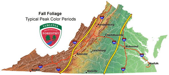 Virginia Fall Foliage Map
