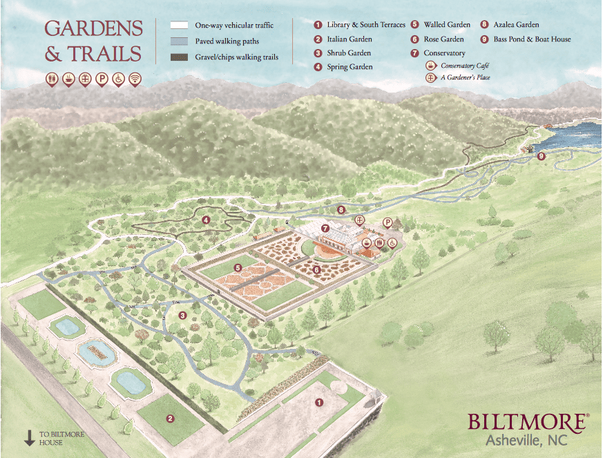 Biltmore Estate Garden Map