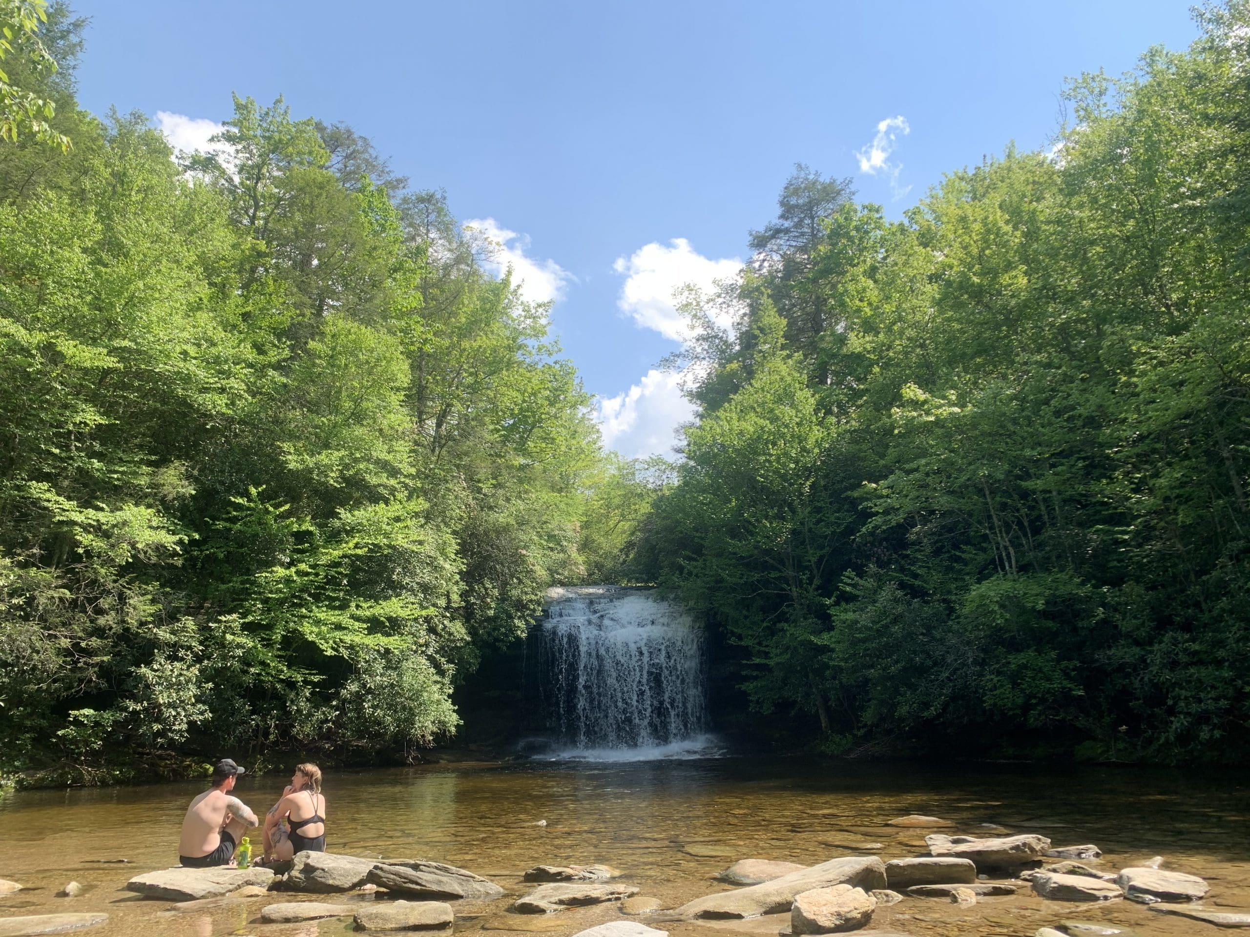 Couple enjoy Schoolhouse Falls NC