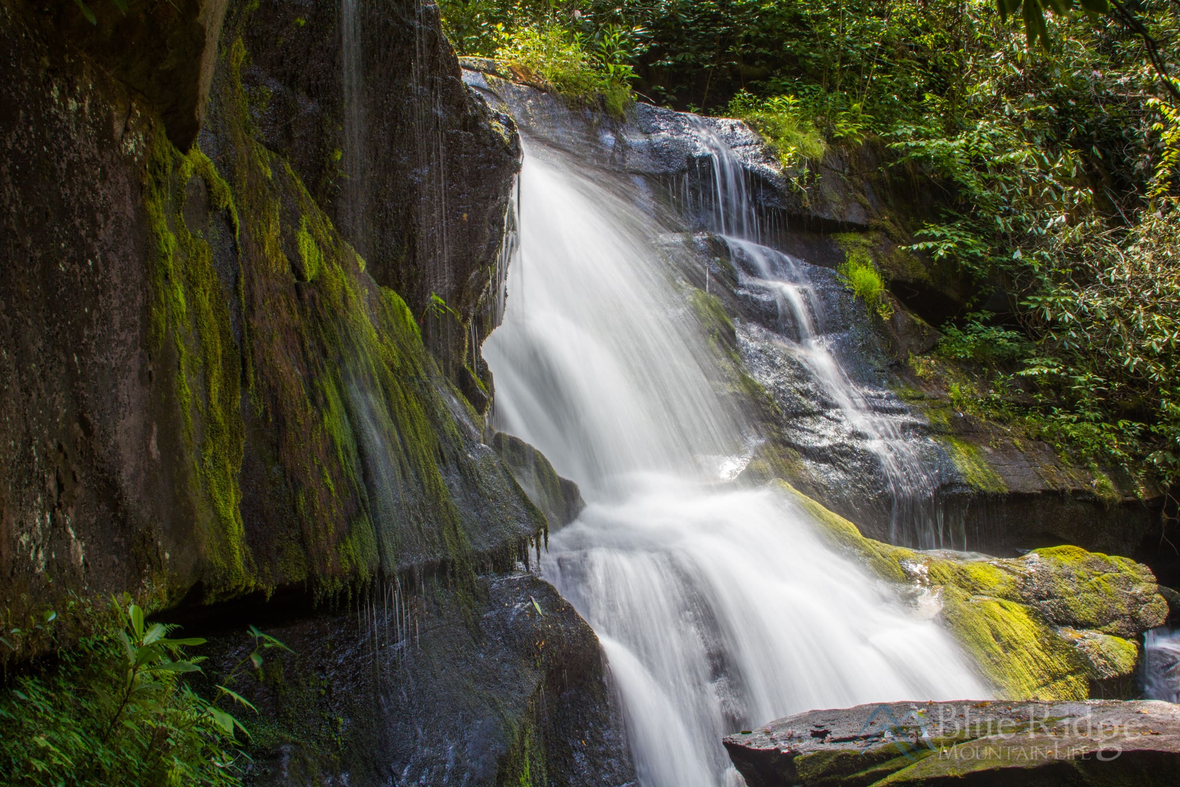 Sideview, Cedar Rock Falls, Pisgah National Forest