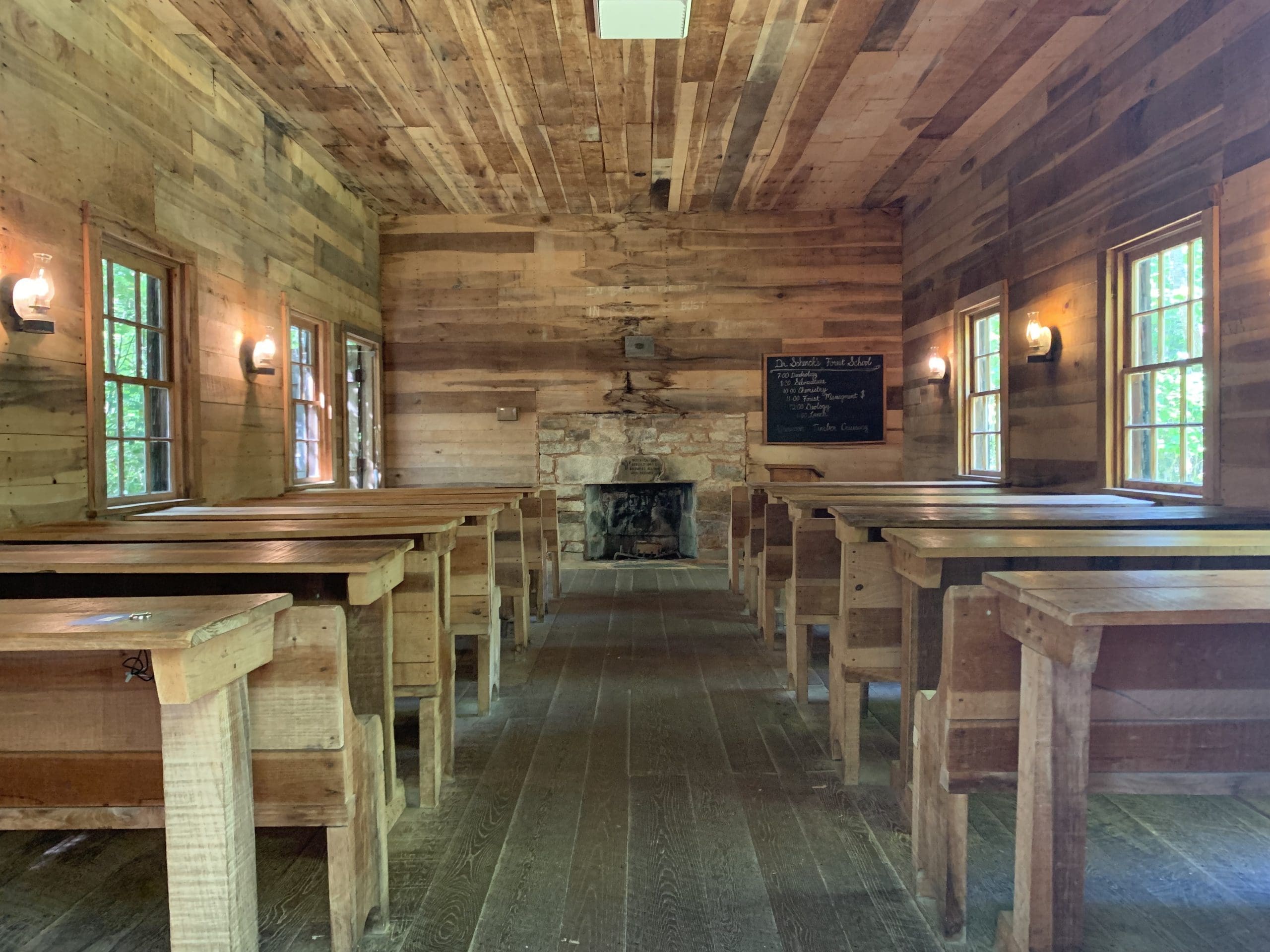 Interior of the Cradle of Forestry Schoolhouse Interior of the Schoolhouse