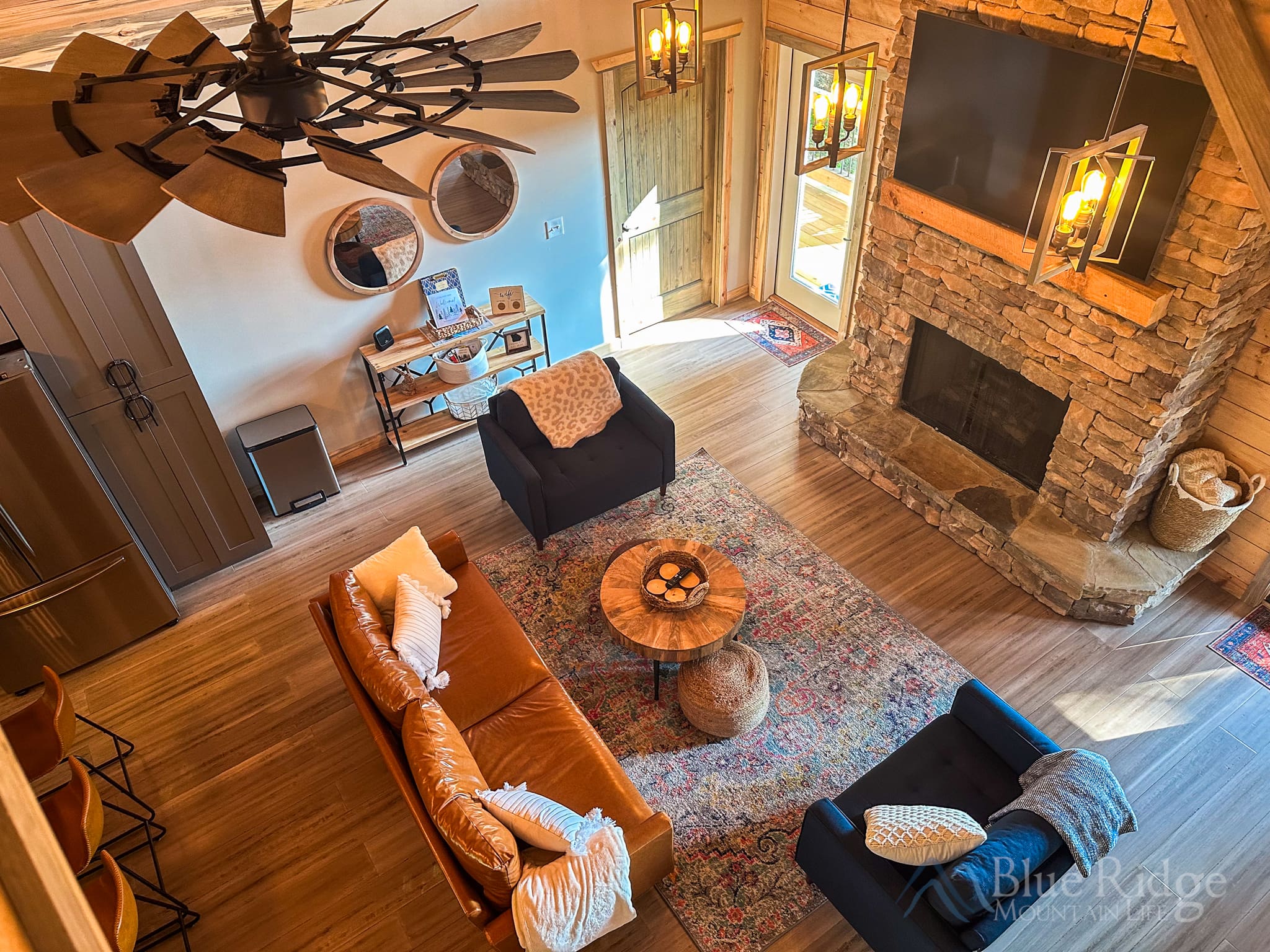 Out of the Bleu Cabin Living Room Out of the Bleu Cabin Living Room