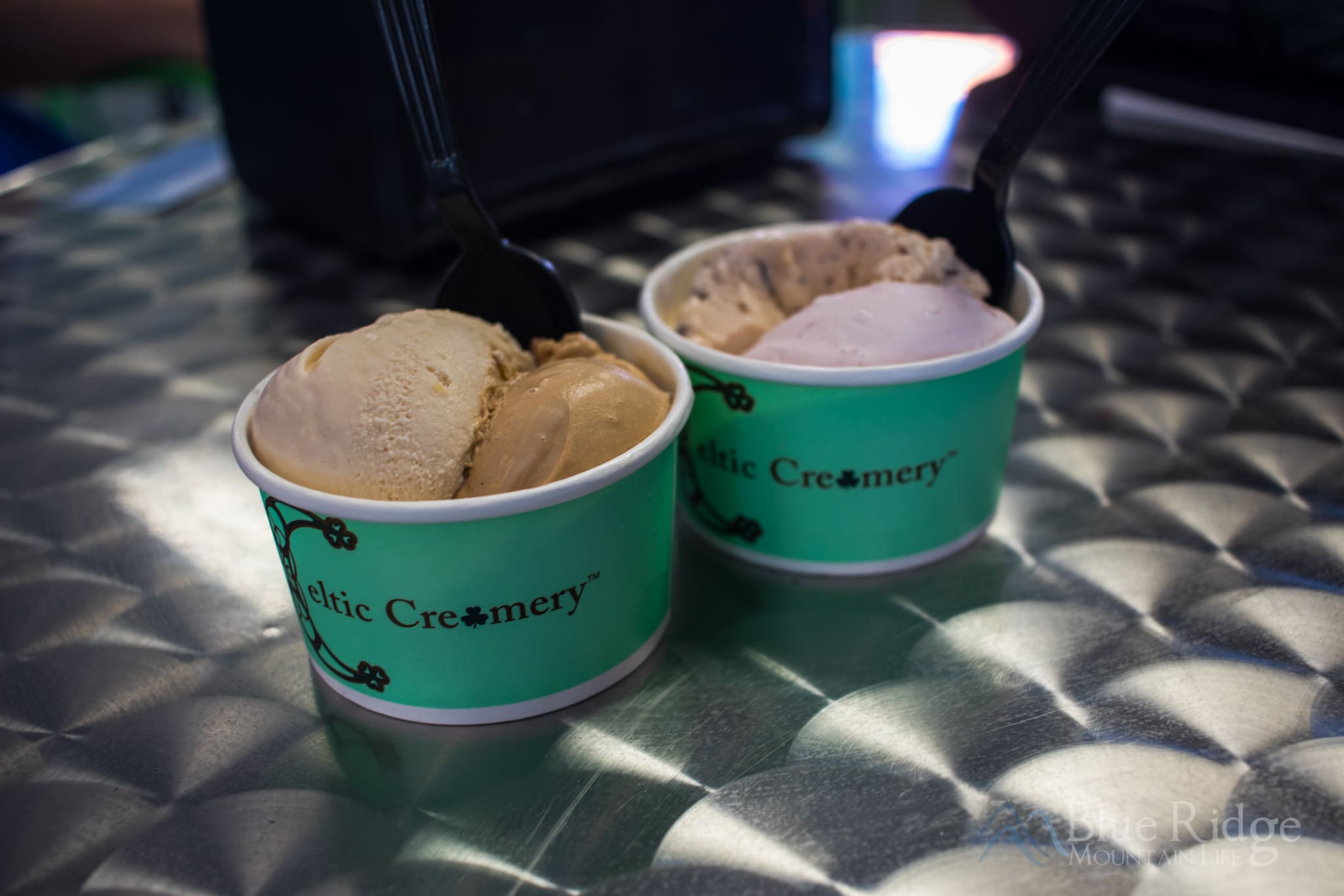 Hendersonville NC Ice Cream Trail Two cups of ice cream on the Ice Cream Trail in Hendersonville NC.