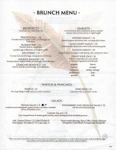 Timberlake's Restaurant Brunch Menu