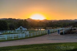 Sunset at The Silo Cookhouse at Horseshoe Farm