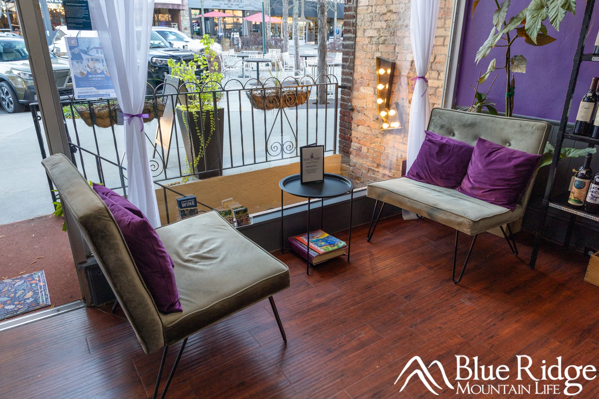 Relax by the window at Wine Sage in Downtown Hendersonville, NC Relax by the window at Wine Sage in Downtown Hendersonville, NC